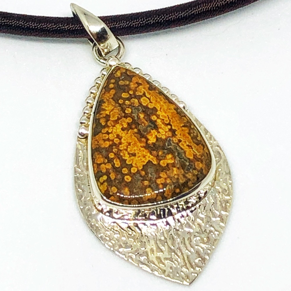 Sandstone Jasper Sterling Pendant Necklace